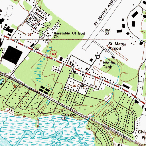 Topographic Map of Victory Baptist Church, GA