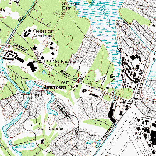 Topographic Map of Saint Paul Baptist Church, GA