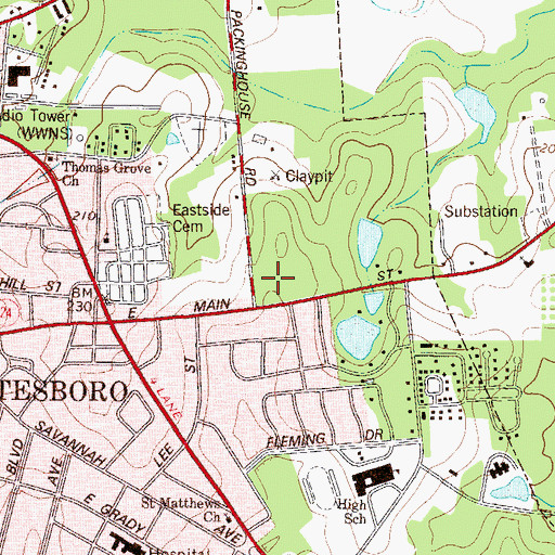 Topographic Map of Abundant Life Worship Center, GA