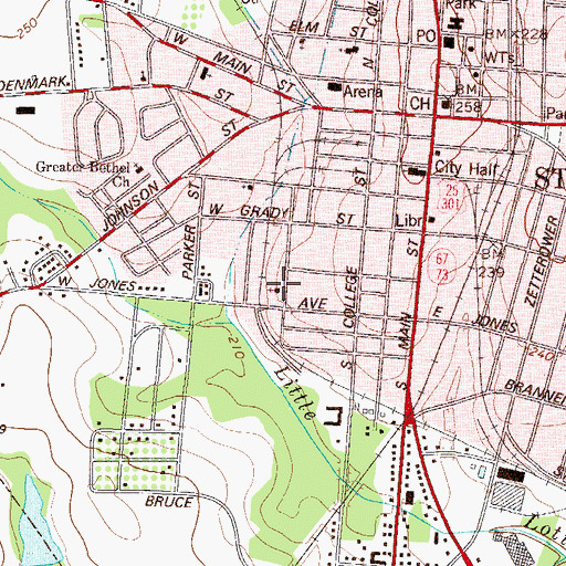 Topographic Map of First African Baptist Church, GA