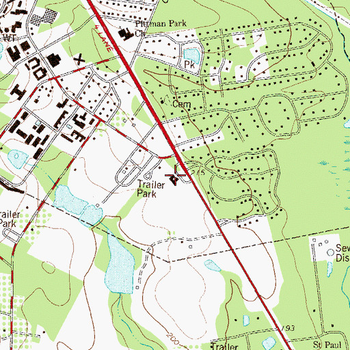 Topographic Map of First Presbyterian Church, GA