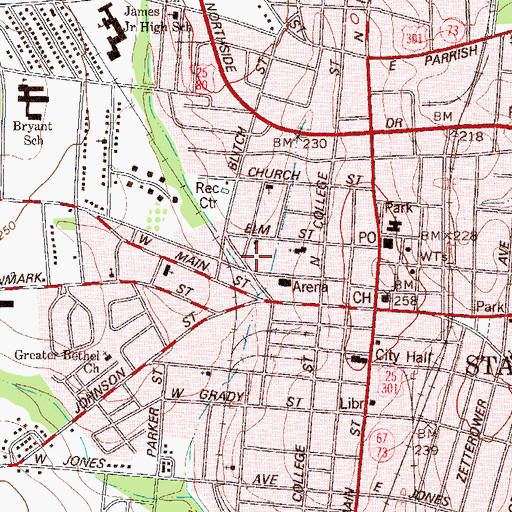 Topographic Map of Historical First African Church, GA