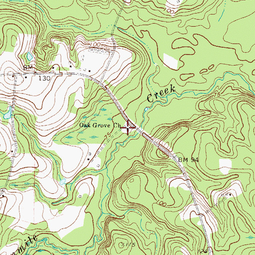 Topographic Map of Oak Grove Church of God, GA