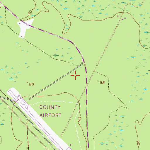 Topographic Map of Hinesville Industrial Park, GA