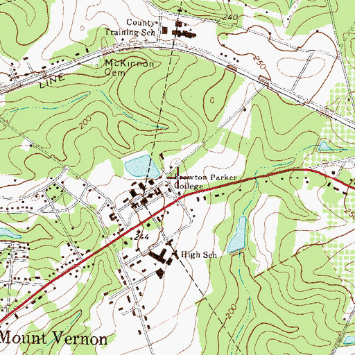 Topographic Map of Brewton - Parker College Mount Vernon Campus Friendship Hall, GA