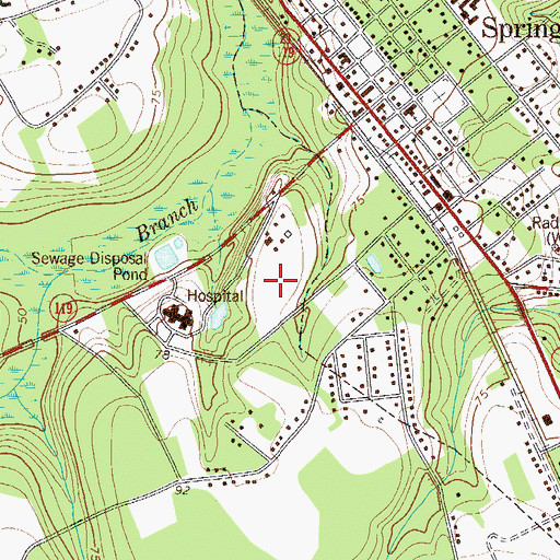 Topographic Map of Effingham County Sheriff's Department, GA