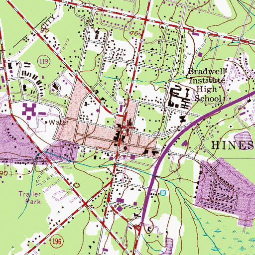 Topographic Map of Liberty County Sheriff's Department, GA