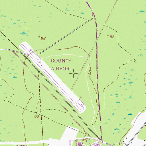 Topographic Map of Liberty County Jail, GA