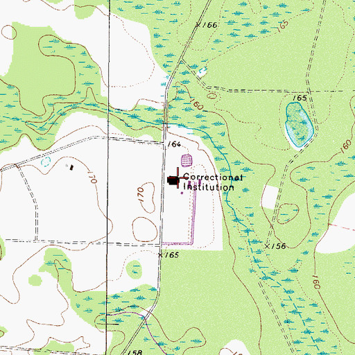 Topographic Map of Wayne State Prison (historical), GA