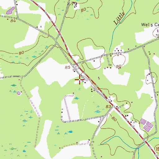 Topographic Map of Alsennias Trailer Park, GA