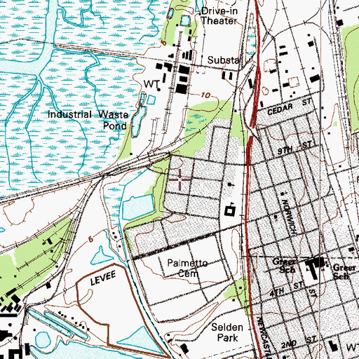 Topographic Map of Atlantic Village Mobile Home Park, GA