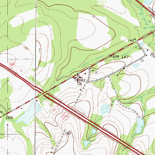 Topographic Map of Trinity Baptist Church, GA