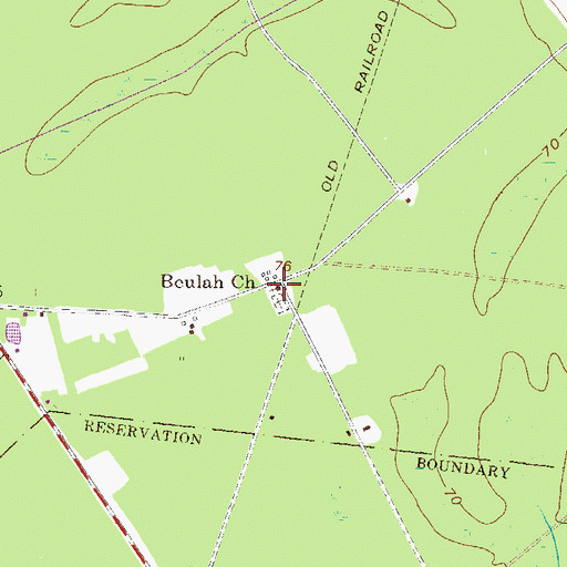 Topographic Map of Beulah Baptist Church, GA