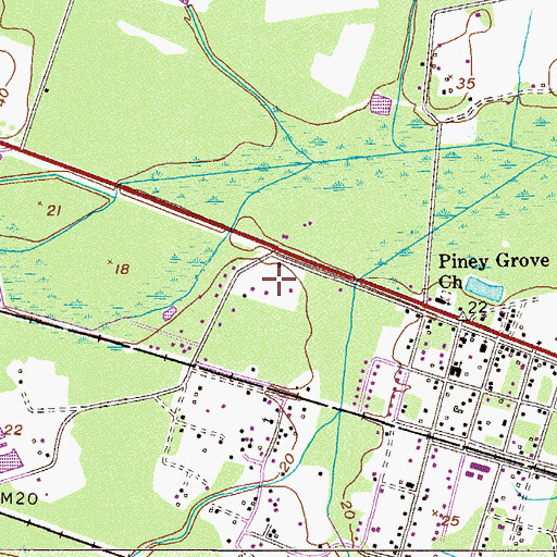 Topographic Map of Bloomingdale Alliance Church, GA