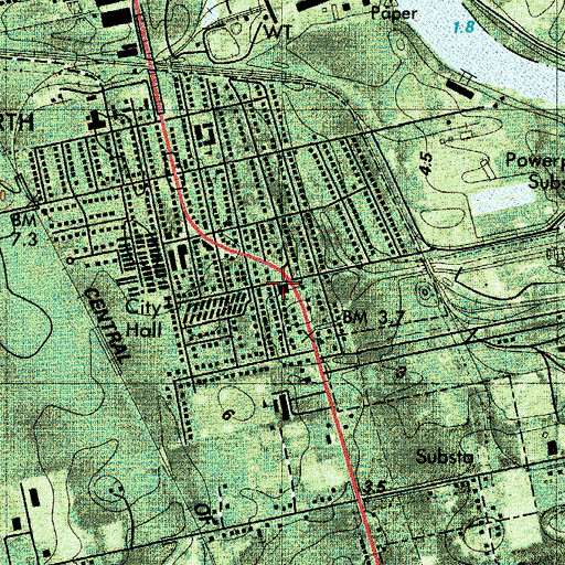 Topographic Map of Port Wentworth First Baptist Church, GA