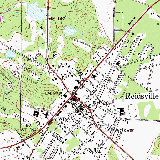 Topographic Map of Reidsville United Methodist Church, GA