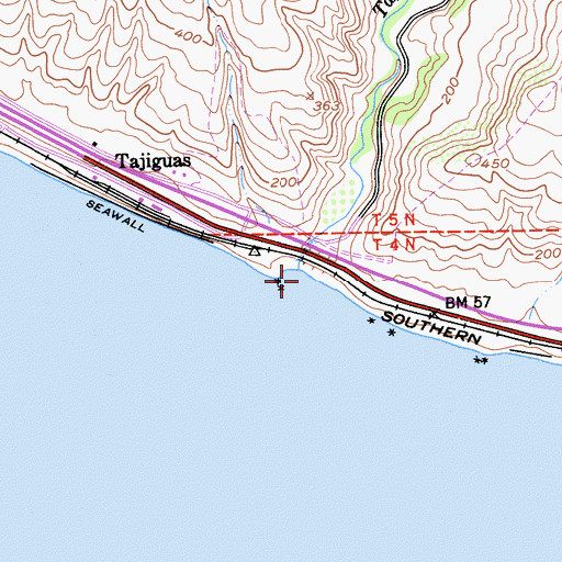 Topographic Map of Tajiguas Creek, CA