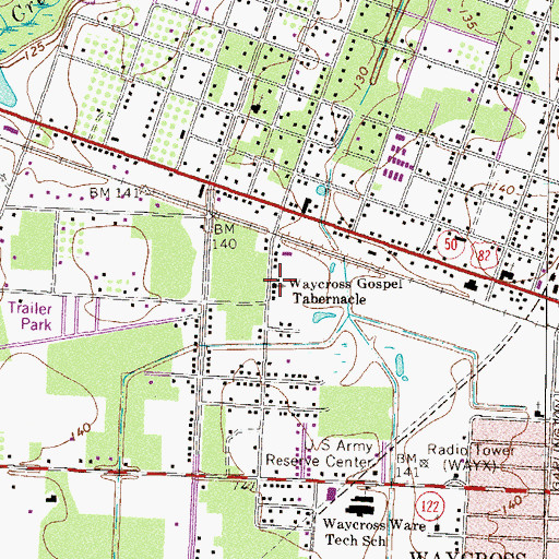 Topographic Map of Gospel Tabernacle Church, GA