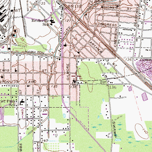 Topographic Map of Grace Chapel, GA