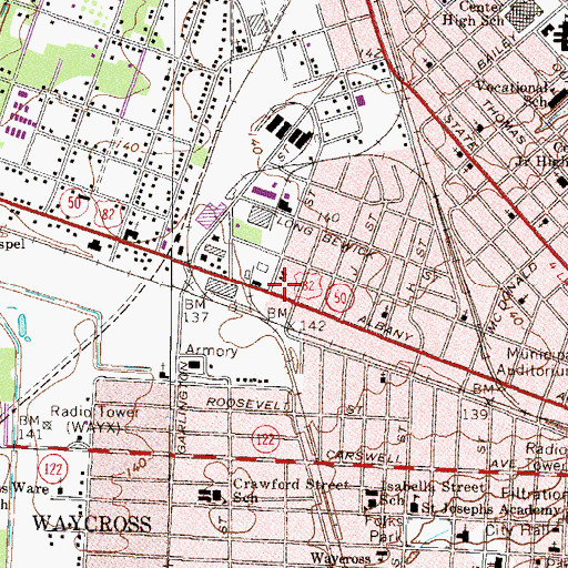 Topographic Map of True Foundation Church of God, GA