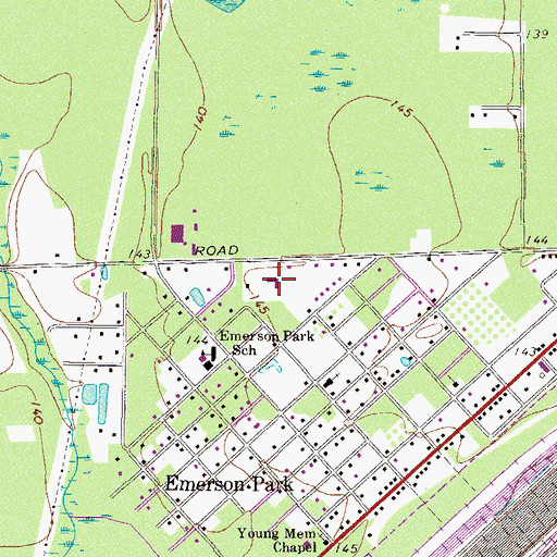 Topographic Map of Ware Baptist Church, GA