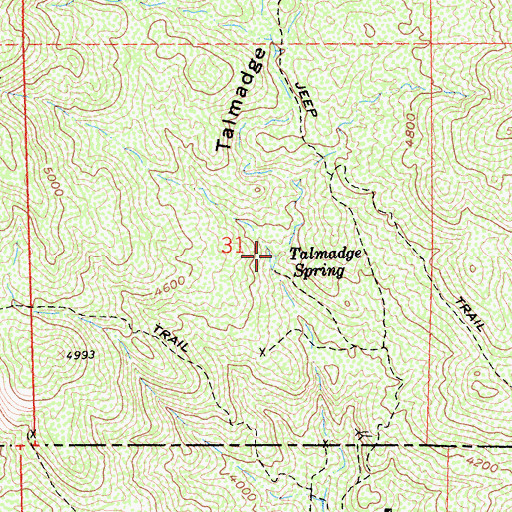 Topographic Map of Talmadge Spring, CA