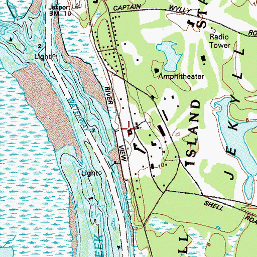 Topographic Map of Jekyll Island Museum, GA