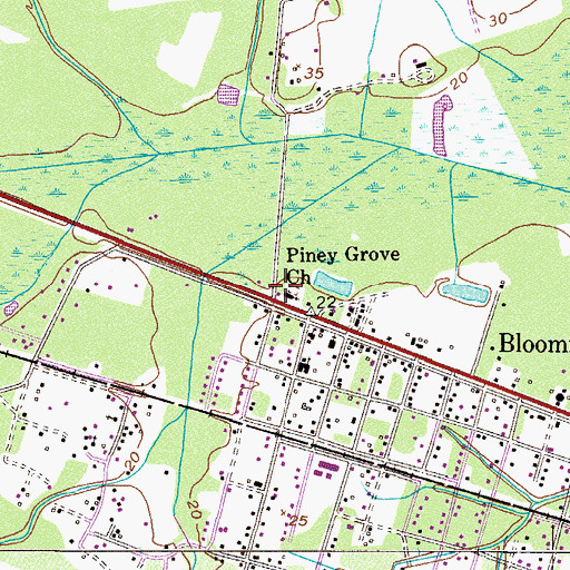 Topographic Map of Bloomingdale Municipal Court, GA