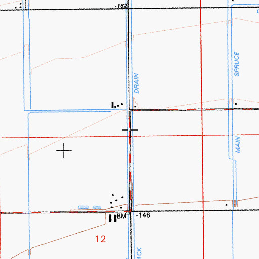 Topographic Map of Tamarack Drain, CA