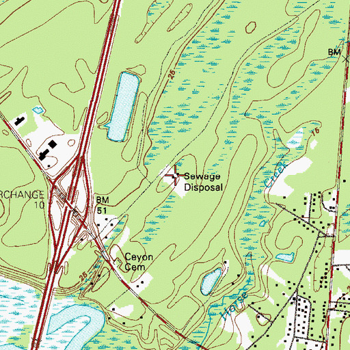 Topographic Map of Darien Water Pollution Control Plant, GA