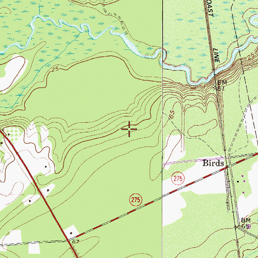 Topographic Map of Harris Hinesly Wastewater Treatment Plant, GA