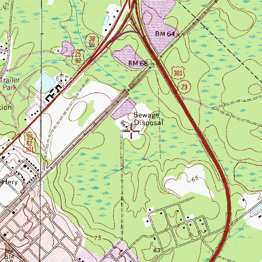 Topographic Map of Jesup Water Pollution Control Plant, GA