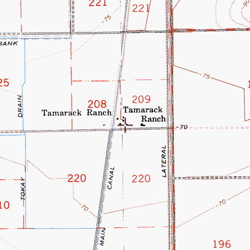 Topographic Map of Tamarack Ranch, CA