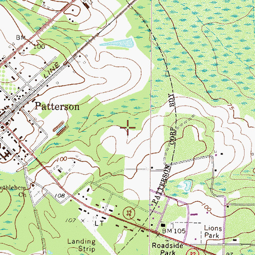 Topographic Map of Patterson Water Reclamation Center, GA