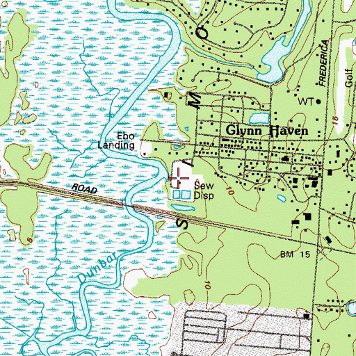 Topographic Map of Saint Simons Island Water Pollution Control Plant, GA