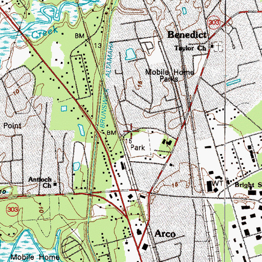 Topographic Map of Ballard Community Building, GA