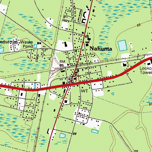 Topographic Map of Brantley County Jail, GA