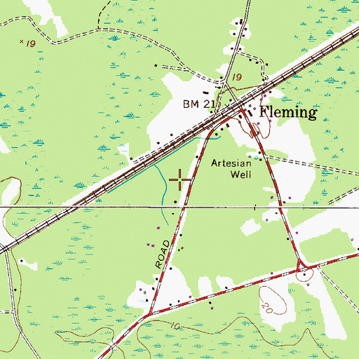 Topographic Map of Fleming Post Office, GA
