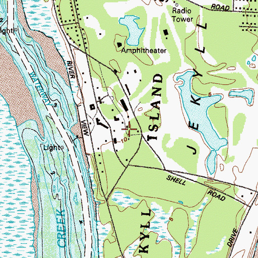 Topographic Map of Jekyll Island New Post Office, GA