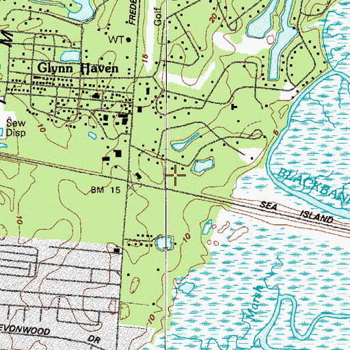 Topographic Map of Sea Island Post Office, GA