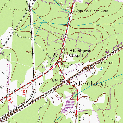 Topographic Map of Country Manor Mobile Home Park, GA