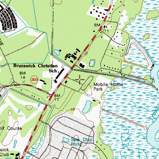Topographic Map of Druid Oaks Mobile Home Park, GA