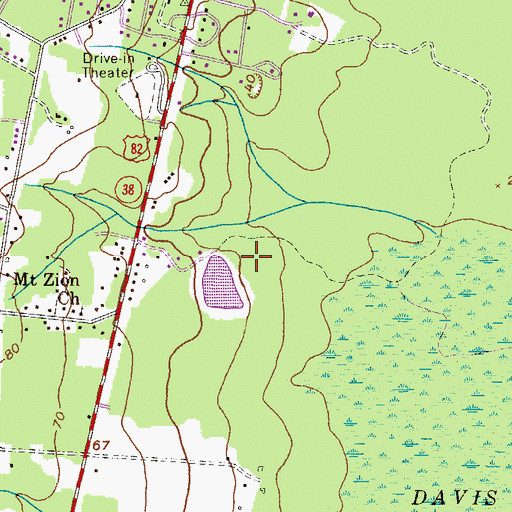 Topographic Map of Eagle Creek Mobile Home Community, GA