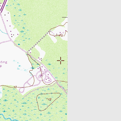 Topographic Map of Highland Woods Mobile Home Park, GA