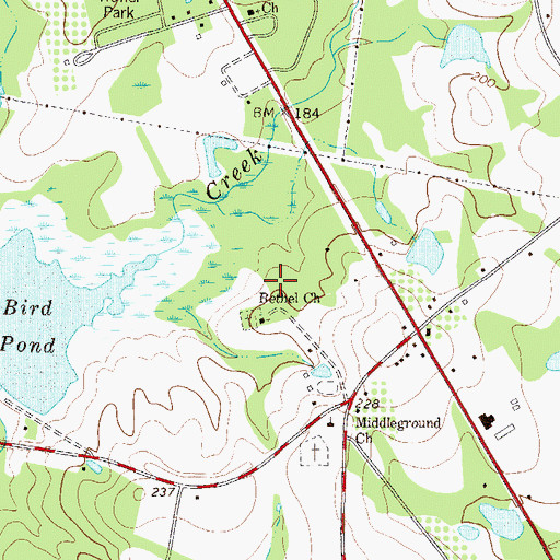 Topographic Map of Hillside Mobile Home Park, GA