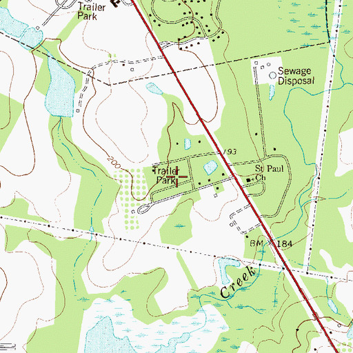 Topographic Map of Johnsons Mobile Court, GA