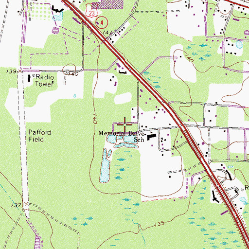 Topographic Map of Lakeside Mobile Home Park, GA
