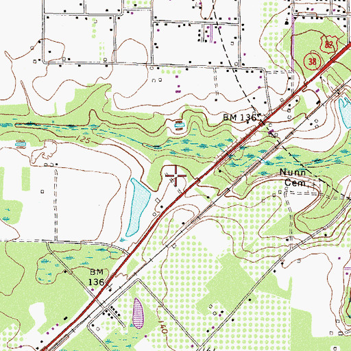 Topographic Map of Martins Mobile Home Park, GA