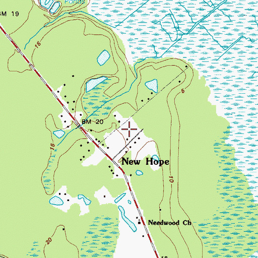 Topographic Map of New Hope Mobile Home Park, GA