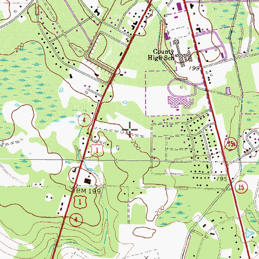Topographic Map of Pines Mobile Home Park, GA